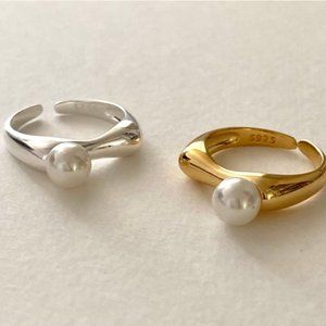 Luxury 18K Gold Boba Pearl Ring